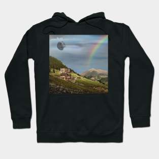 Galactic Skyline - Surreal/Collage Art Hoodie